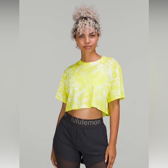 Lululemon All Yours Cropped Cotton T-Shirt *Tie Dye - Picture 1 of 7
